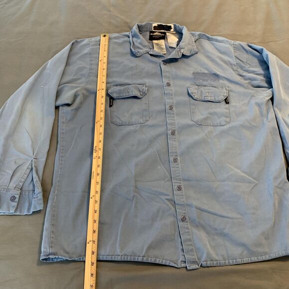 SteelGuard Essentials FR Shirt Mens 2XLL Light Blue Flame Resistant Work Button - Picture 5 of 7